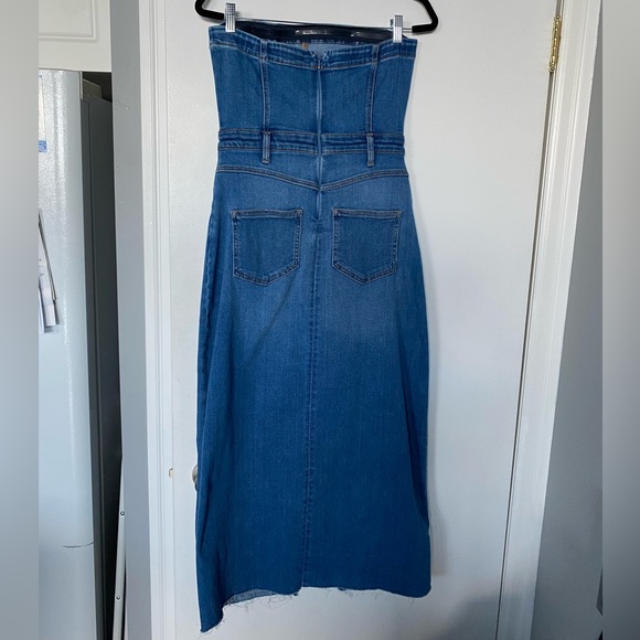 Anthropologie , The Madi Strapless Denim Midi Dress by Pilcro, Md ,EUC - Picture 8 of 14